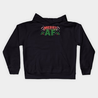 Merry AF Christmas T-Shirt Kids Hoodie